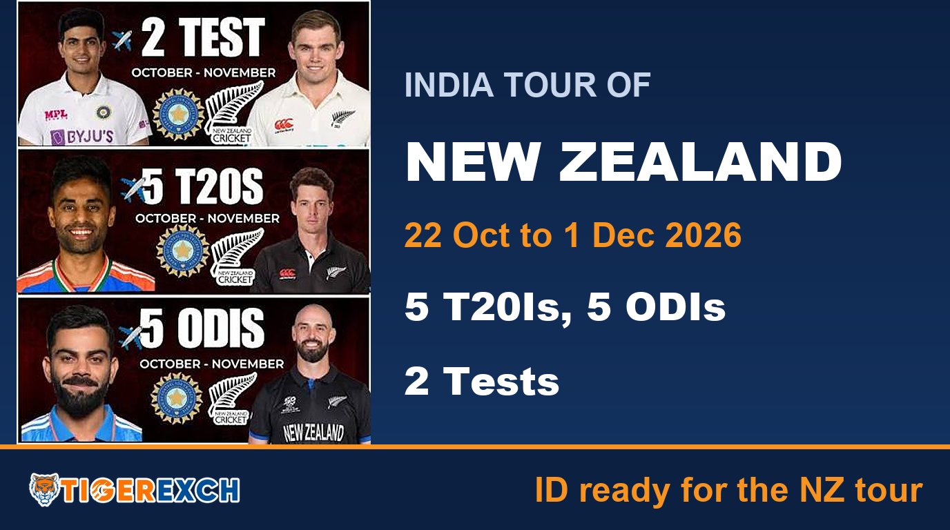 India tour of New Zealand 2026: 5 T20Is, 5 ODIs and 2 Tests, 22 October to 1 December